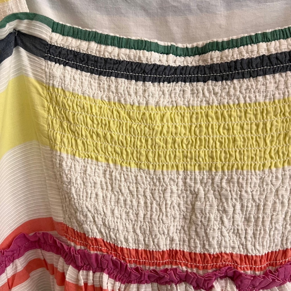 Gap Womens XL Rainbow Stripe Maxi Dress Smocked Back Pockets Summer NWT - Picture 6 of 16